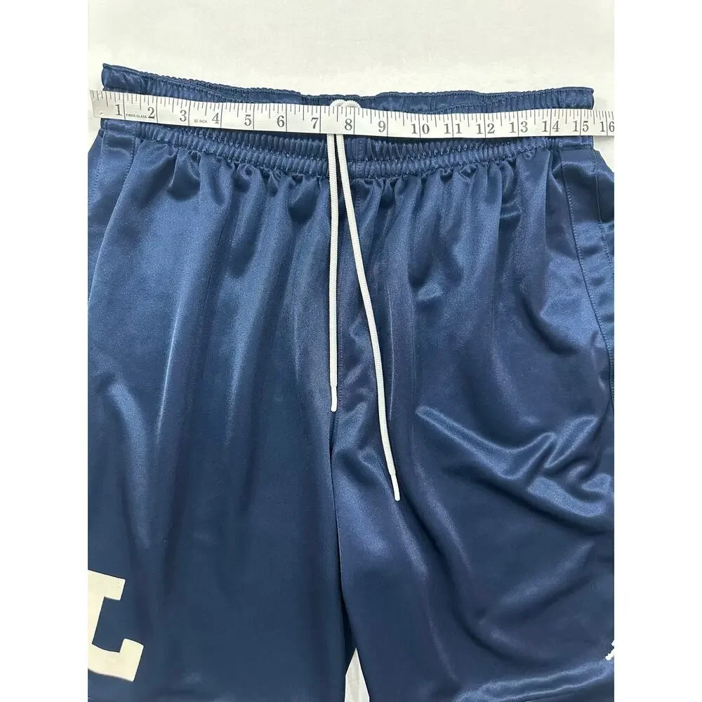 Vintage Jordan Navy Blue Basketball Shorts White L Logo Athletic Mesh Size Large